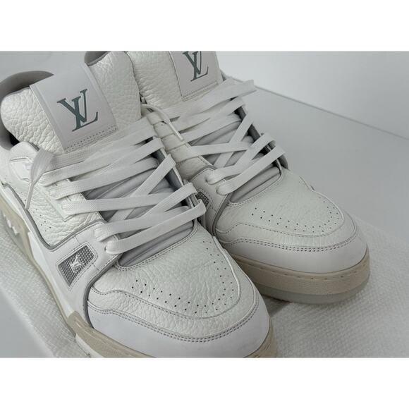 Louis Vuitton LV Trainer White Leather Men's Sneakers Size 9 - Picture 11 of 12